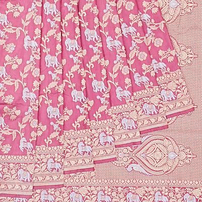 Banarasi Silk Jaal Pink Saree