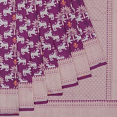 Banarasi Silk Brocade Purple Saree