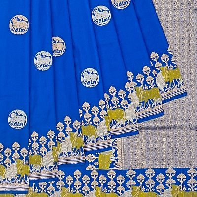 Banarasi Silk Butta Blue Saree