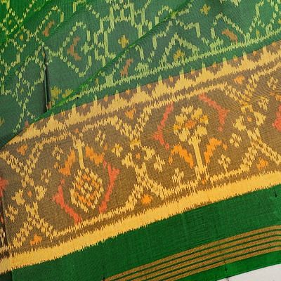 Rajkot Patola Silk Ikat Green Saree