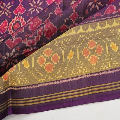 Rajkot Patola Silk Ikat Purple Saree