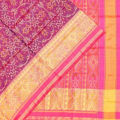 Rajkot Patola Silk Ikat Purple Saree