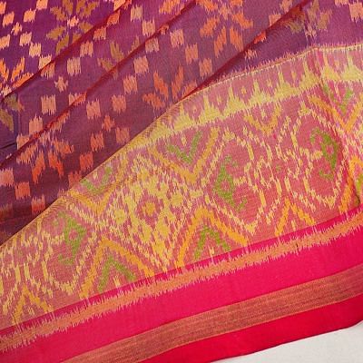 Rajkot Patola Silk Ikat Purple Saree