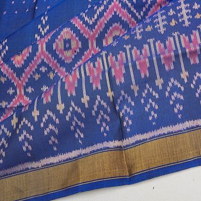 Rajkot Patola Silk Ikat Dark Blue Saree