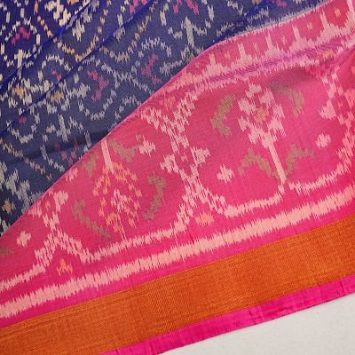 Rajkot Patola Silk Ikat Blue Saree