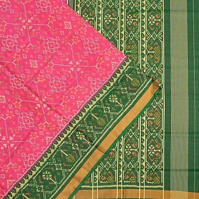 Rajkot Patola Silk Ikat Pink Saree