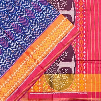 Rajkot Patola Silk Ikat Royal Blue Saree