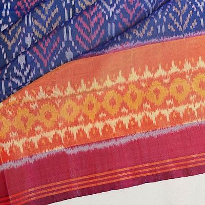 Rajkot Patola Silk Ikat Royal Blue Saree