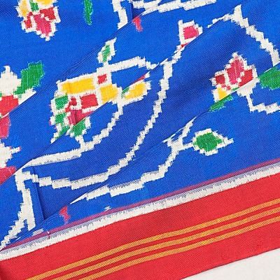 Patan Patola Silk Double Ikat Royal Blue Saree