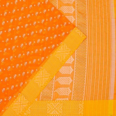 Banarasi Kora Organza Jamdani Butta Orange Saree