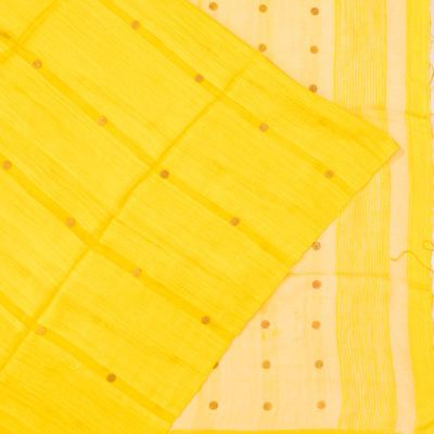 Organza And Jute Butta Lemon Yellow Saree