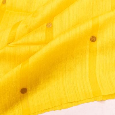 Organza And Jute Butta Lemon Yellow Saree