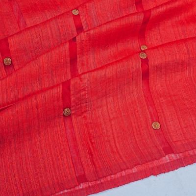 Organza And Jute Butta Red Saree