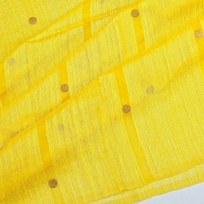 Organza And Jute Butta Lemon Yellow Saree