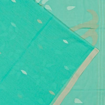 Phulia Cotton Butta Sea Green Saree