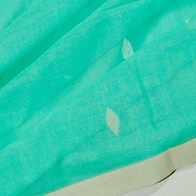 Phulia Cotton Butta Sea Green Saree