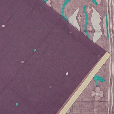 Phulia Cotton Butta Purple Saree