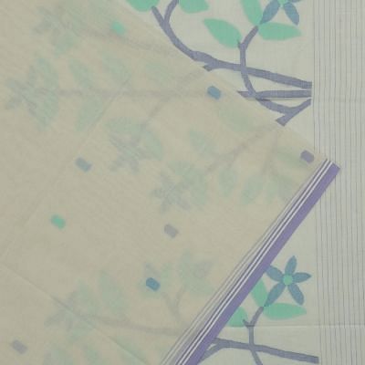 Phulia Cotton Butta White Saree