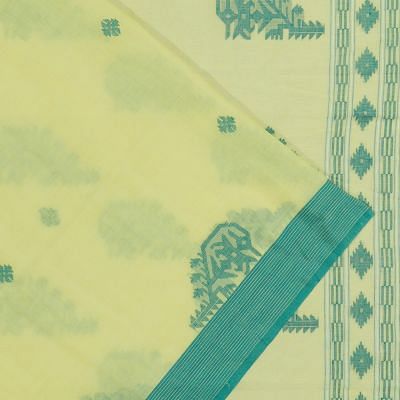 Phulia Cotton Butta Lemon Yellow Saree