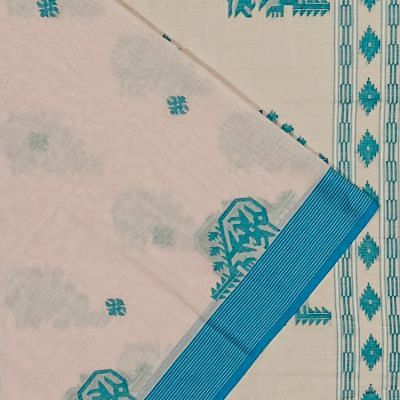 Phulia Cotton Butta Off White Saree