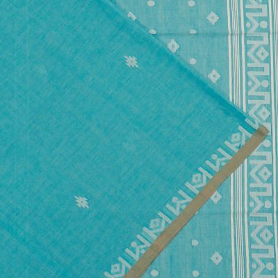 Phulia Cotton Butta Sky Blue Saree