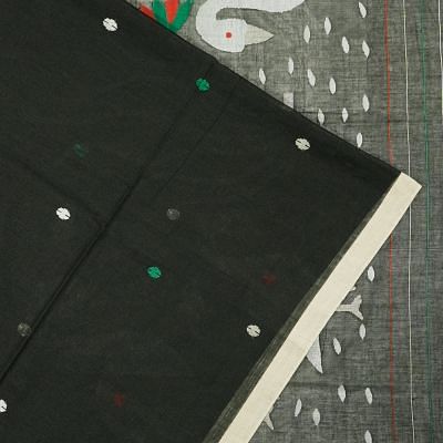 Phulia Cotton Butta Black Saree