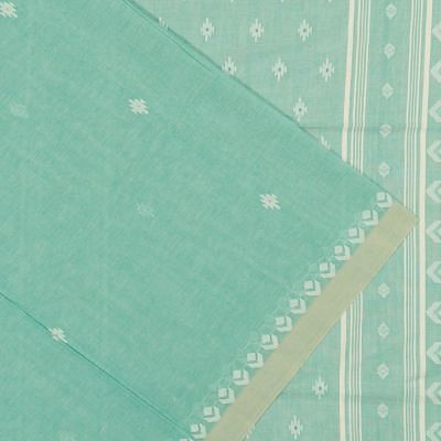 Phulia Cotton Butta Sea Green Saree