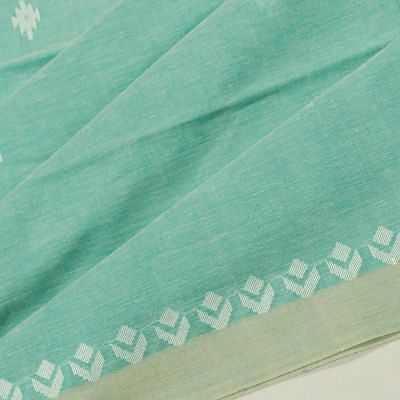 Phulia Cotton Butta Sea Green Saree