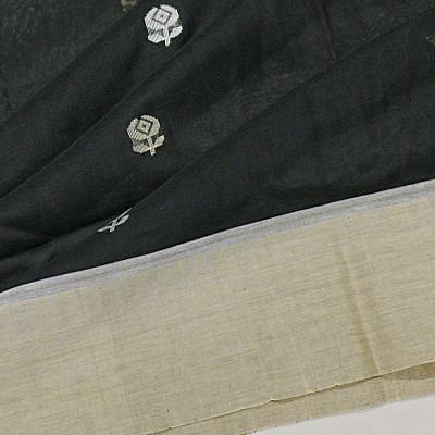 Phulia Cotton Butta Black Saree