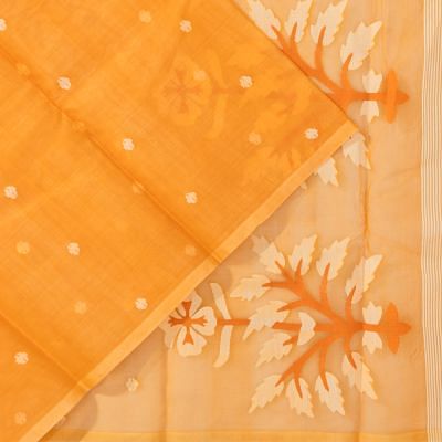 Dhakai Kora Organza Jamdani Butta Orange Saree