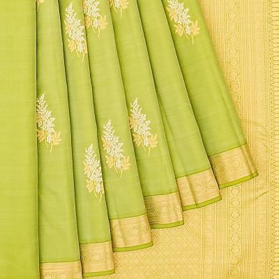 Taranga Kanchi Silk Butta Green Saree