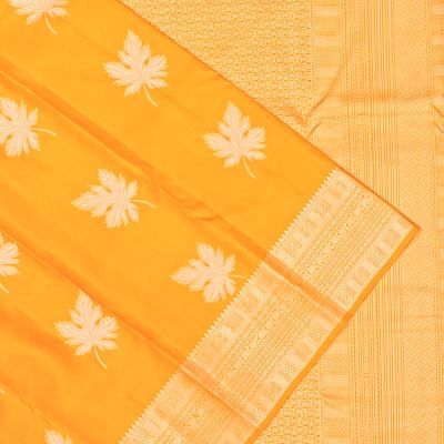 Taranga Kanchi Silk Butta Mustard Yellow Saree