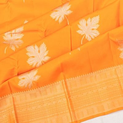 Taranga Kanchi Silk Butta Mustard Yellow Saree