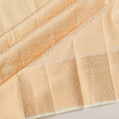 Taranga Kanchi Silk Brocade White Saree