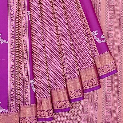 Kanchipuram Silk Brocade Violet Saree