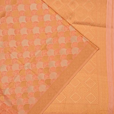 Dola Silk Geometrical Brocade Peach Saree