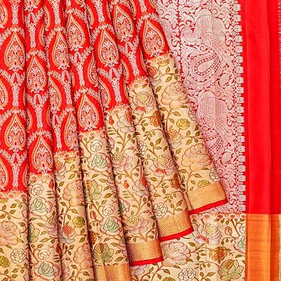 Kanchipuram Silk Brocade Red Saree