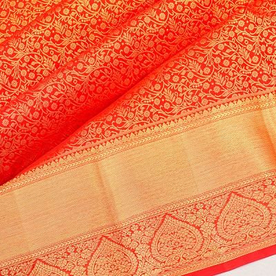 Taranga Kanchi Silk Brocade Red Saree