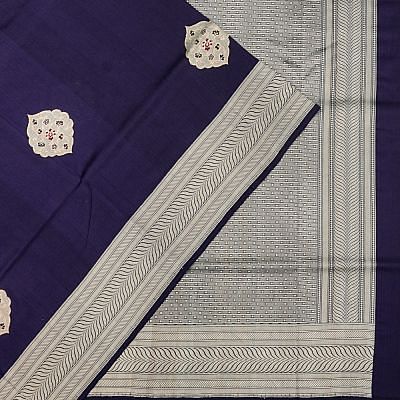 Banarasi Silk Butta Dark Blue Saree