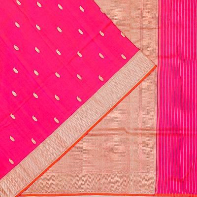 Banarasi Silk Butta Dual Tone Pink And Orange Saree