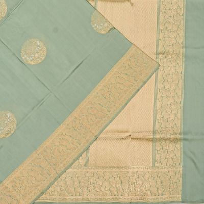 Banarasi Silk Butta Pastel Green Saree