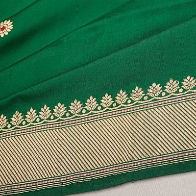 Banarasi Silk Butta Dark Green Saree