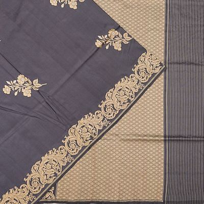 Banarasi Silk Butta Elephant Grey Saree