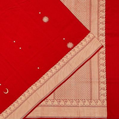 Banarasi Silk Butta Red Saree