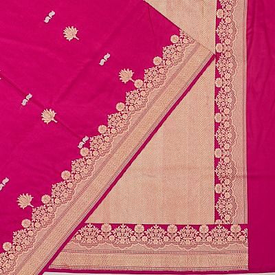 Banarasi Silk Butta Purple Saree