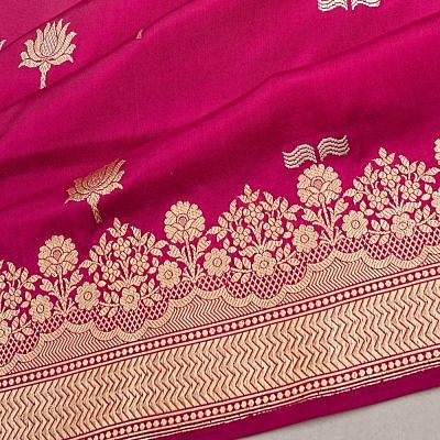 Banarasi Silk Butta Purple Saree