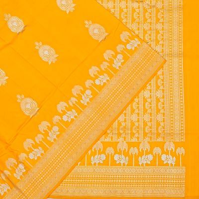 Banarasi Silk Butta Yellow Saree