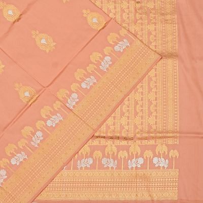 Banarasi Silk Butta Peach Saree