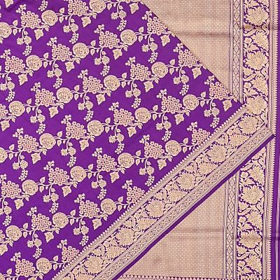 Banarasi Silk Jaal Purple Saree