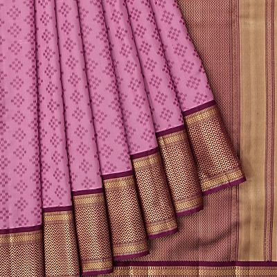 Kanchipuram Silk Jacquard Lilac Saree